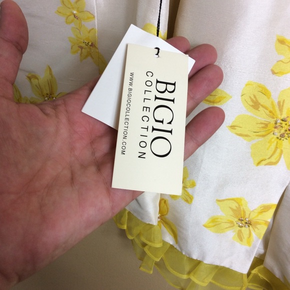 NWT Bigio Collection 2 piece silk sleeveless skirt set. buttercups   Size 6 - Picture 7 of 10